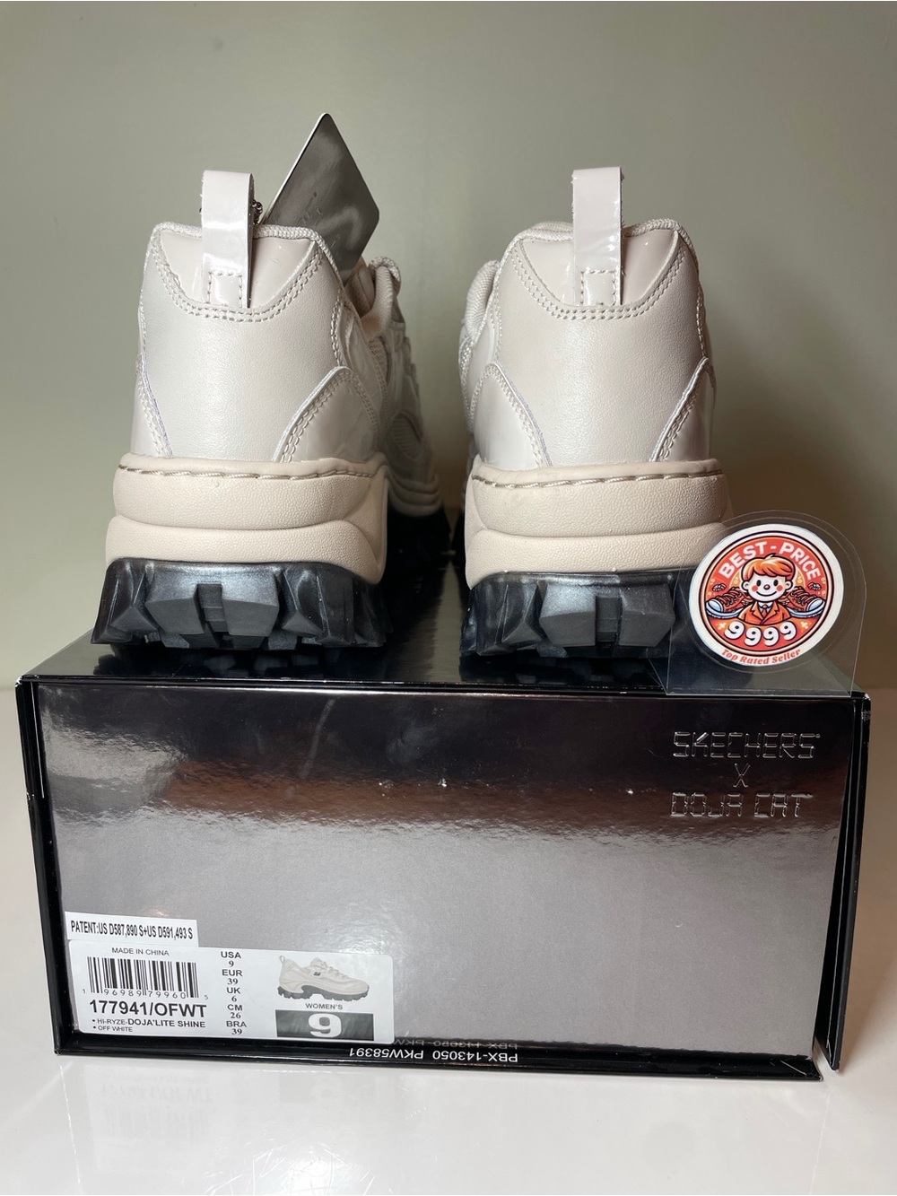 NWT Skechers - Size 9 - Women's Doja Cat - Doja'Lite Shine Off White Sneakers - Picture 5 of 10